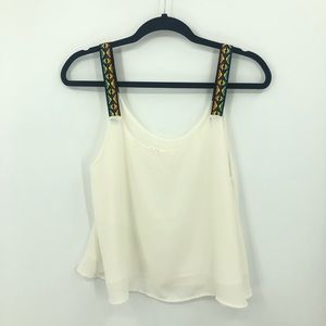 Vintage Havana Crop Tank Top Rainbow Straps Large